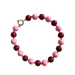 Ketting Eden - wijnrood/roze